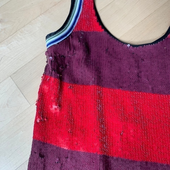 Nwt 3.1 Phillip Lim Sequin Tank Blouse Sz Small striped FLAWS - Picture 6 of 8